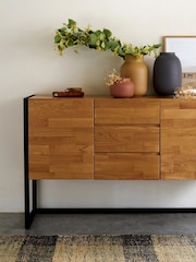 La Redoute Intérieurs Oak Hiba Industrial Metal Sideboard - Image 1 of 5