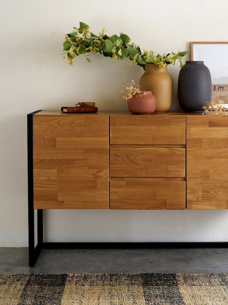 La Redoute Intérieurs Oak Hiba Industrial Metal Sideboard - Image 1 of 5