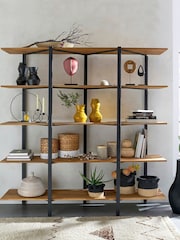 La Redoute Intérieurs Natural Hiba Large Solid Oak and Steel Shelving Unit - Image 1 of 4