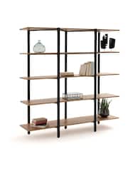 La Redoute Intérieurs Natural Hiba Large Solid Oak and Steel Shelving Unit - Image 3 of 4