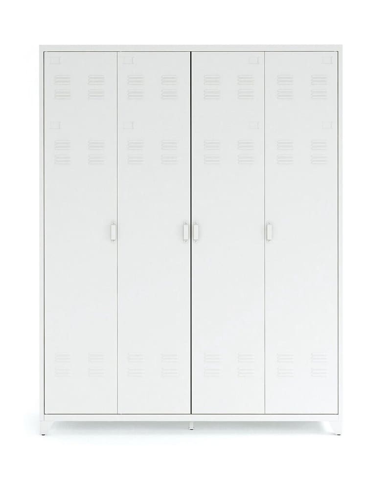 La Redoute Intérieurs White Hiba 4-Door Steel Cabinet - Image 1 of 5