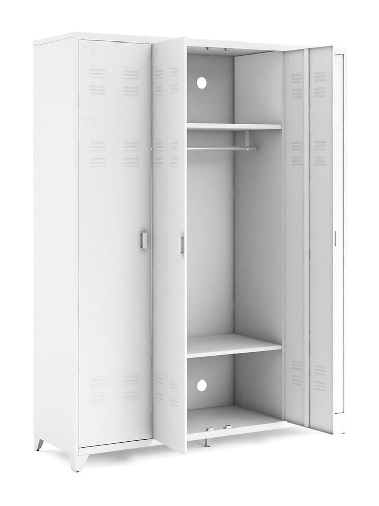 La Redoute Intérieurs White Hiba 4-Door Steel Cabinet - Image 5 of 5