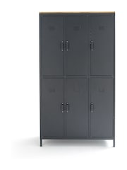 La Redoute Intérieurs Charcoal Hiba 6-Door Metal Cubicle Locker - Image 2 of 6