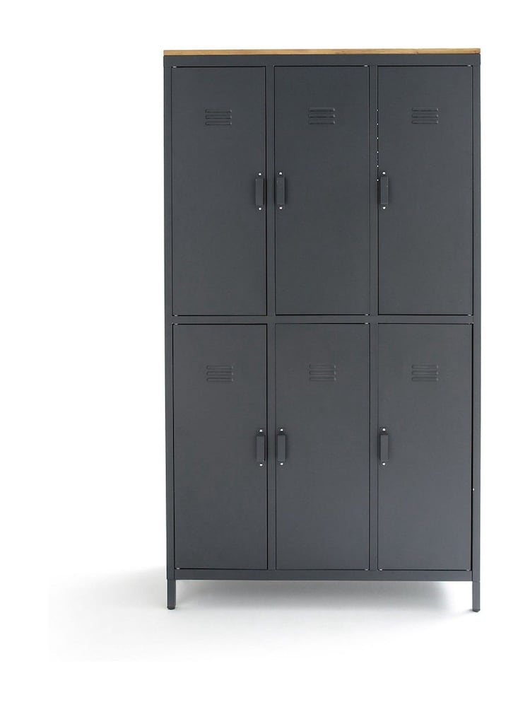 La Redoute Intérieurs Charcoal Hiba 6-Door Metal Cubicle Locker - Image 2 of 6