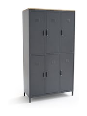 La Redoute Intérieurs Charcoal Hiba 6-Door Metal Cubicle Locker - Image 3 of 6