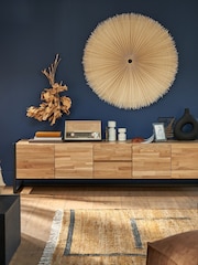 La Redoute Intérieurs Oak Hiba 200cm Solid Metal HiFi TV Cabinet - Image 1 of 6