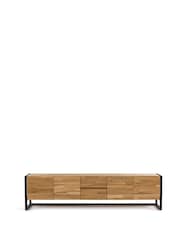 La Redoute Intérieurs Oak Hiba 200cm Solid Metal HiFi TV Cabinet - Image 2 of 6