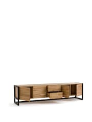 La Redoute Intérieurs Oak Hiba 200cm Solid Metal HiFi TV Cabinet - Image 3 of 6
