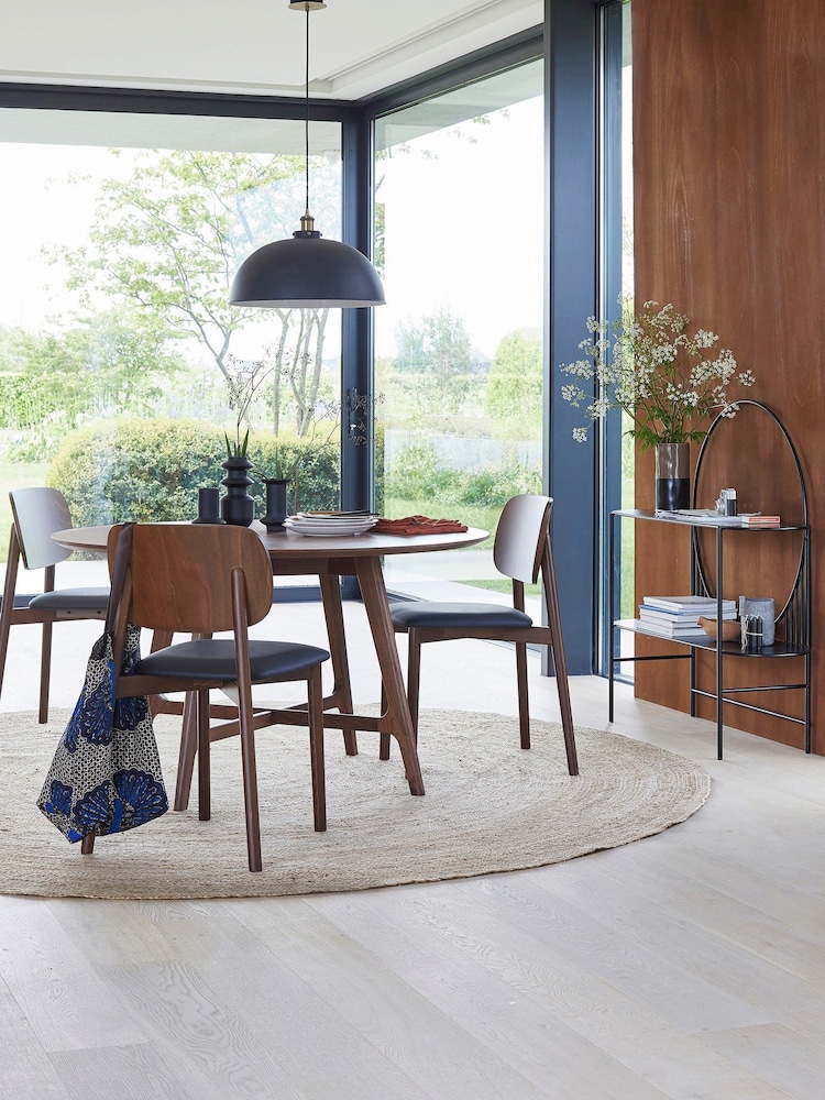 La Redoute Intérieurs Walnut Larsen Round Walnut 4 to 6 Seater Table - Image 1 of 6