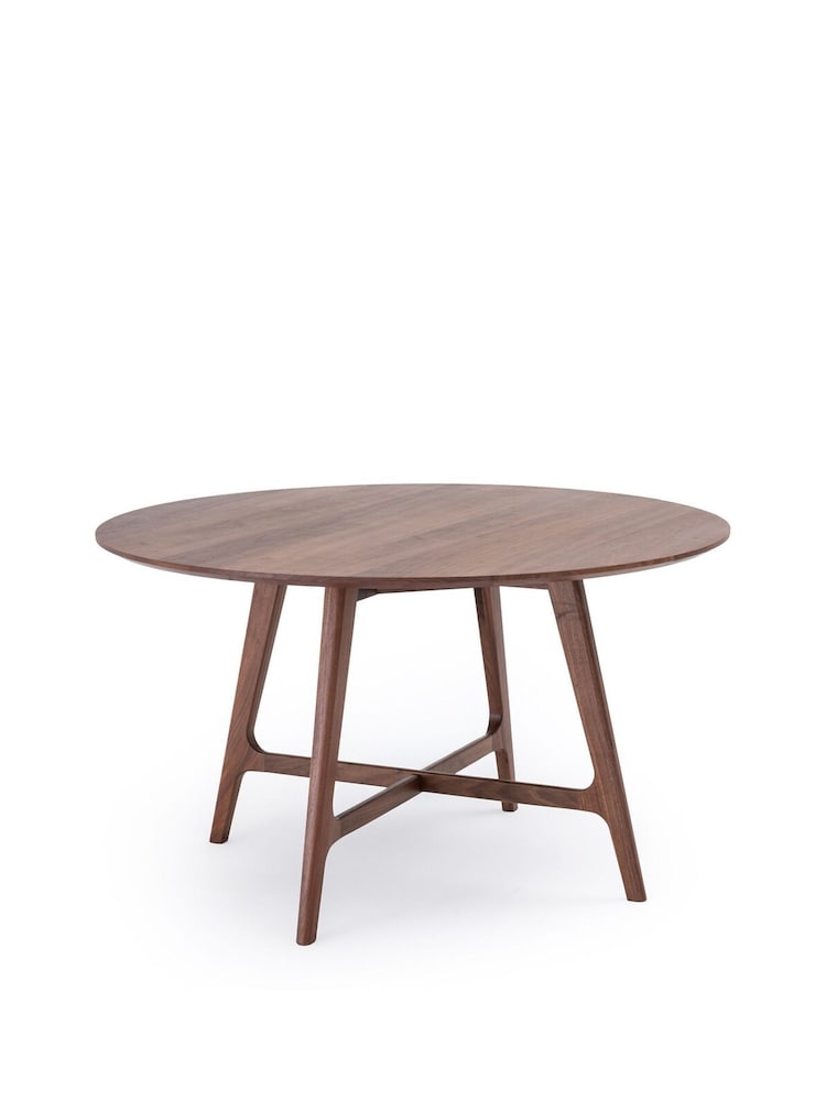 La Redoute Intérieurs Walnut Larsen Round Walnut 4 to 6 Seater Table - Image 2 of 6