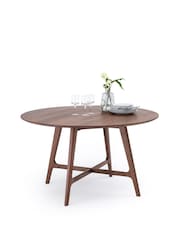 La Redoute Intérieurs Walnut Larsen Round Walnut 4 to 6 Seater Table - Image 5 of 6