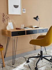 La Redoute Intérieurs Black Wood Biface 3-Drawer Desk - Image 1 of 4