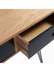 La Redoute Intérieurs Black Wood Biface 3-Drawer Desk - Image 4 of 4