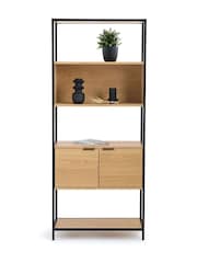 La Redoute Intérieurs Natural Volga Wood  Metal Modular Shelving Unit with 1 Compartment and 2 Doors - Image 1 of 5
