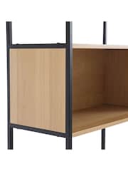 La Redoute Intérieurs Natural Volga Wood  Metal Modular Shelving Unit with 1 Compartment and 2 Doors - Image 3 of 5