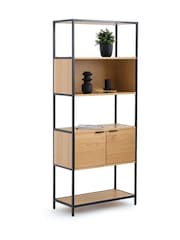 La Redoute Intérieurs Natural Volga Wood  Metal Modular Shelving Unit with 1 Compartment and 2 Doors - Image 5 of 5