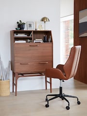 La Redoute Intérieurs Walnut Larsen Vintage Secretary Desk - Image 1 of 6