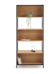 La Redoute Intérieurs Natural Volga Oak  Metal Shelving Unit with 3 Compartments - Image 1 of 5
