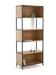 La Redoute Intérieurs Natural Volga Oak  Metal Shelving Unit with 3 Compartments - Image 2 of 5
