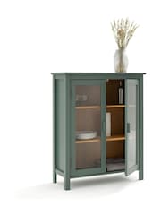 La Redoute Intérieurs Green Alvina Solid Pine Low China Cabinet - Image 4 of 6
