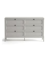 La Redoute Intérieurs Light Grey Eugenie Chest of 6 Drawers - Image 1 of 4