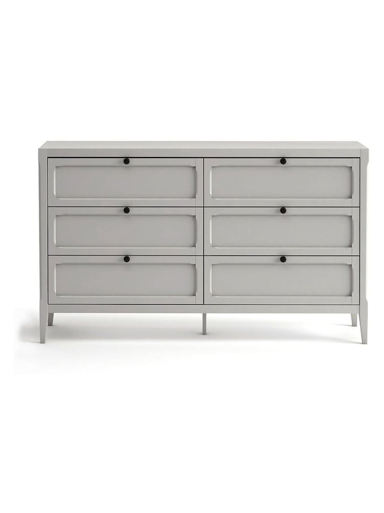 La Redoute Intérieurs Light Grey Eugenie Chest of 6 Drawers - Image 1 of 4