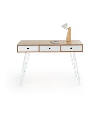 La Redoute Intérieurs White Wood Biface 3-Drawer Desk - Image 1 of 3
