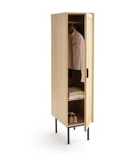 La Redoute Intérieurs Natural Waska Oak And Rattan Single Wardrobe - Image 4 of 5
