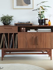 La Redoute Intérieurs Walnut Larsen Vinyl Storage Cabinet - Image 1 of 6