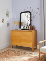 La Redoute Intérieurs Black Adelita Oak Veneer 2-Door Sideboard - Image 1 of 5