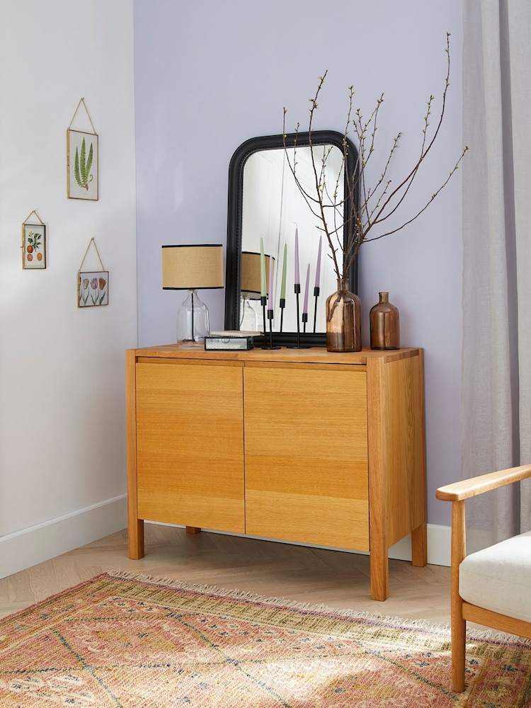 La Redoute Intérieurs Black Adelita Oak Veneer 2-Door Sideboard - Image 1 of 5