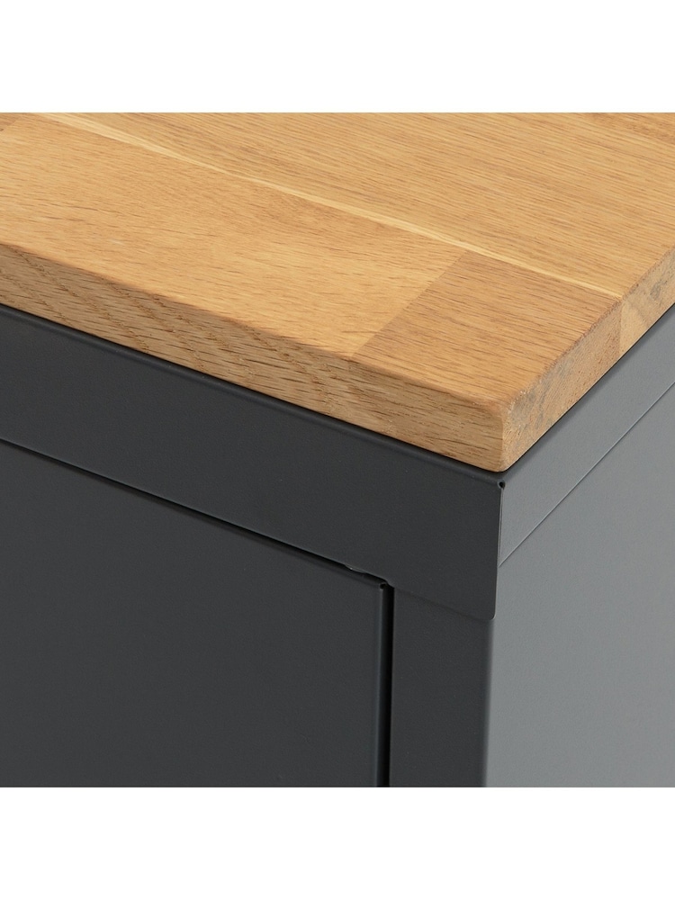La Redoute Intérieurs Charcoal Hiba Industrial Oak & Metal 3-Door Locker Unit - Image 4 of 4