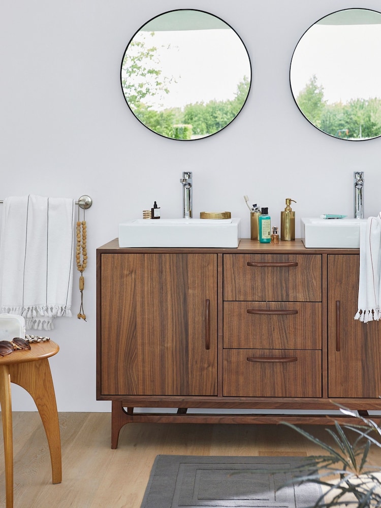 La Redoute Intérieurs Walnut Larsen Veneer Bathroom Vanity Unit - Image 1 of 6