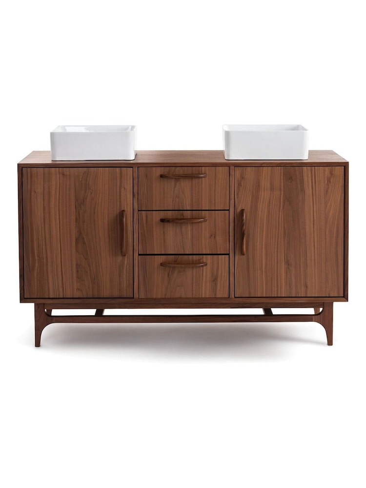 La Redoute Intérieurs Walnut Larsen Veneer Bathroom Vanity Unit - Image 2 of 6