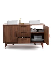 La Redoute Intérieurs Walnut Larsen Veneer Bathroom Vanity Unit - Image 3 of 6