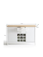 La Redoute Intérieurs White Alvina Pine Kitchen Sideboard - Image 6 of 6