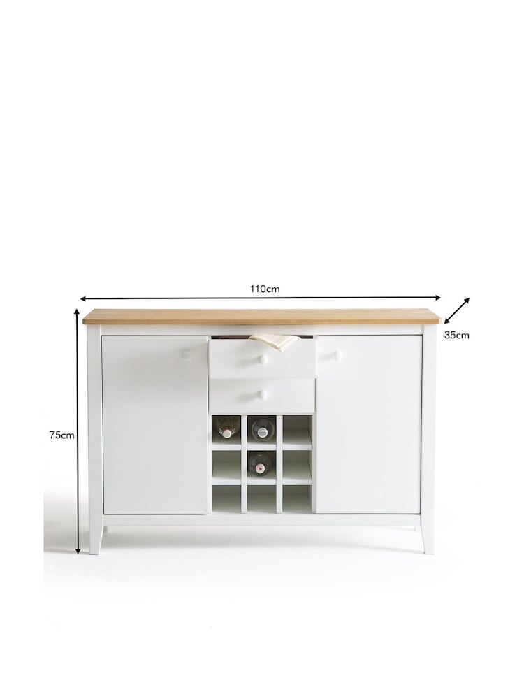 La Redoute Intérieurs White Alvina Pine Kitchen Sideboard - Image 6 of 6
