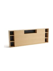 La Redoute Intérieurs Light Oak Wood Biface Veneer Storage Headboard - Image 2 of 4