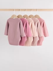 Pink Baby Long Sleeve Bodysuits 5 Pack - Image 2 of 15