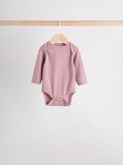 Pink Baby Long Sleeve Bodysuits 5 Pack - Image 3 of 15