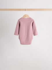 Pink Baby Long Sleeve Bodysuits 5 Pack - Image 4 of 15