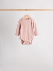 Pink Baby Long Sleeve Bodysuits 5 Pack - Image 7 of 15
