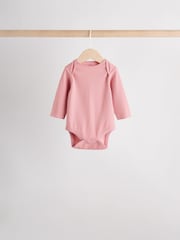 Pink Baby Long Sleeve Bodysuits 5 Pack - Image 8 of 15