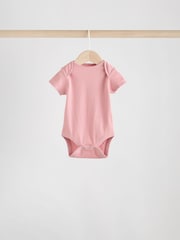 Pink Baby Short Sleeve Bodysuits 5 Pack - Image 3 of 13