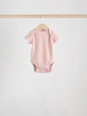 Pink Baby Short Sleeve Bodysuits 5 Pack - Image 6 of 13