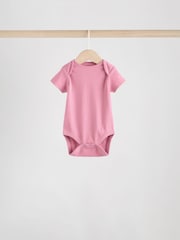 Pink Baby Short Sleeve Bodysuits 5 Pack - Image 8 of 13