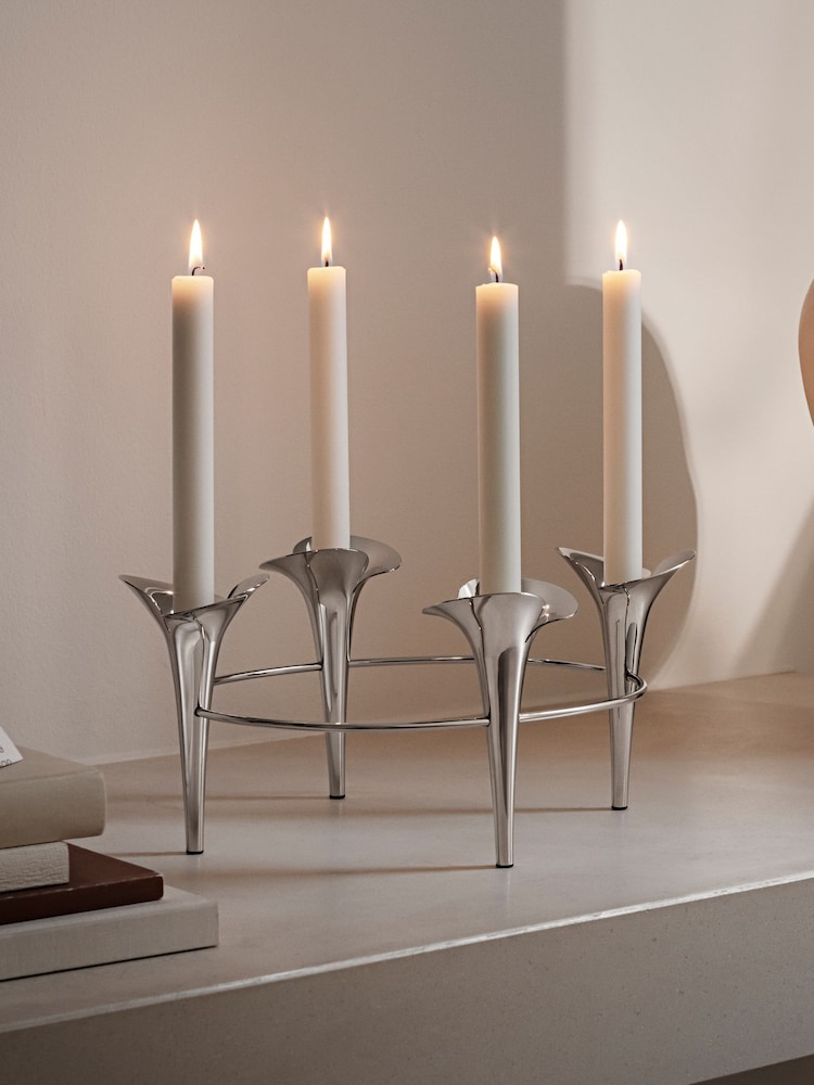 Georg Jensen Silver Bloom Botanica Taper Candle Holder - Image 1 of 3