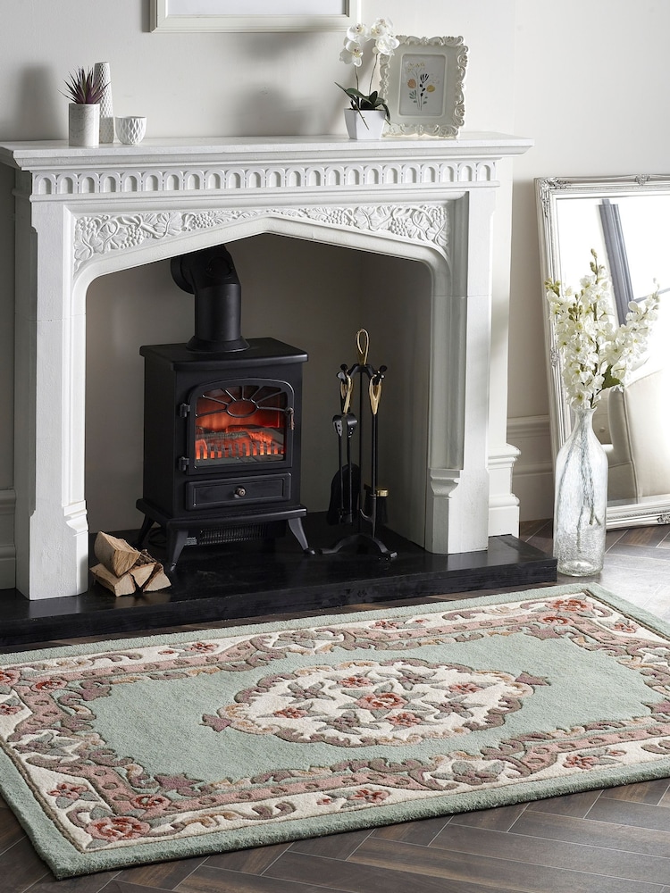 Origin Rug Collection. Green Shensi Wool Rug - Image 1 of 6