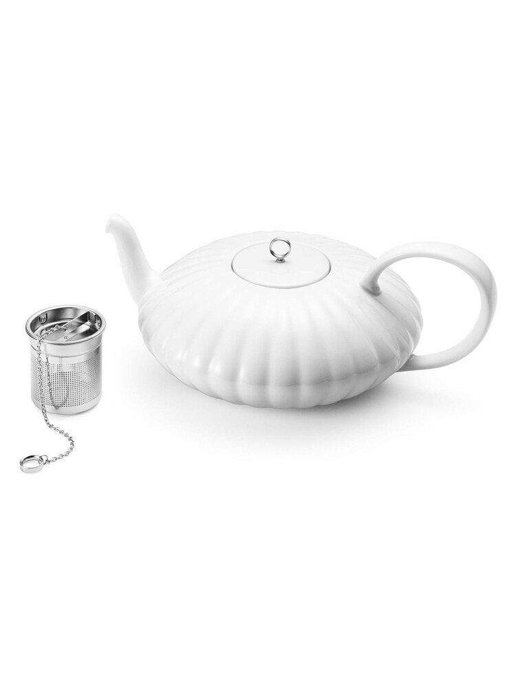 Georg Jensen White Bernadotte Tea Pot - Image 3 of 3