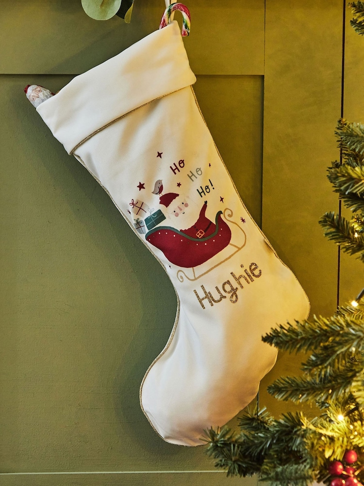 Personalised Santa’s Sleigh Christmas Stockings by My 1st Years - Image 1 of 4